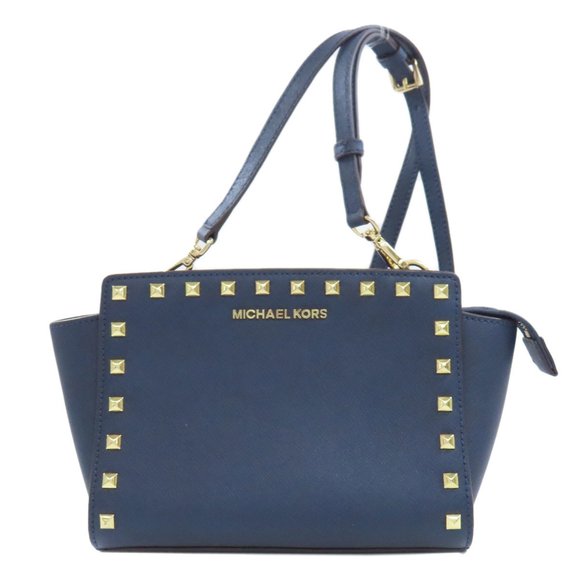 Michael Kors Selma Navy Leather shoulder - Picture 1 of 10